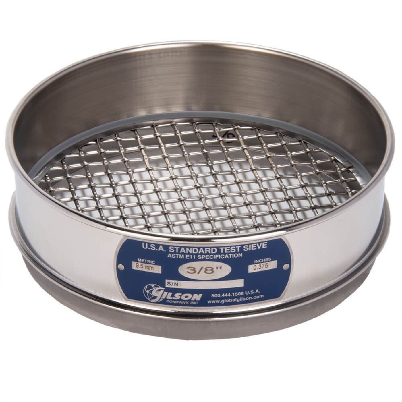 Picture of 8in Sieve, All Stainless, Full-Height, 3/8in