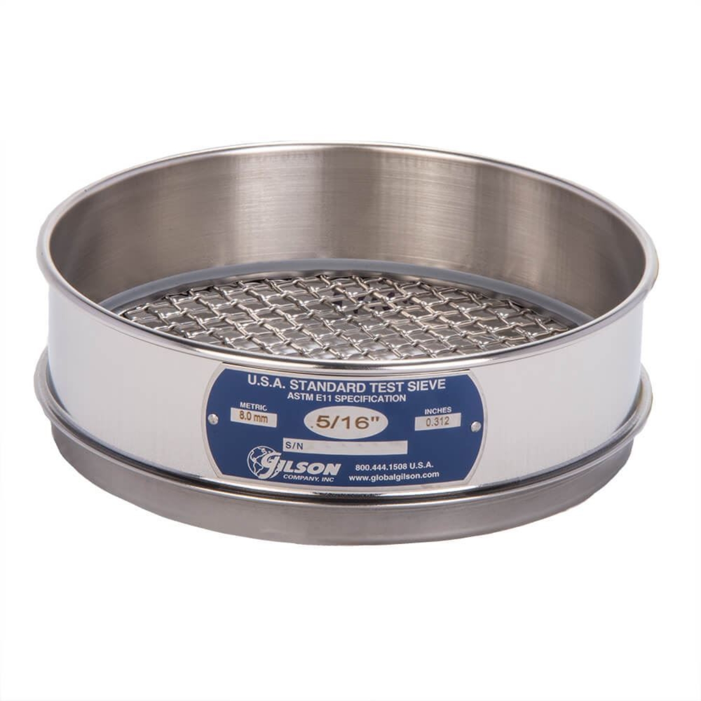 Picture of 8in Sieve, All Stainless, Full-Height, 5/16in