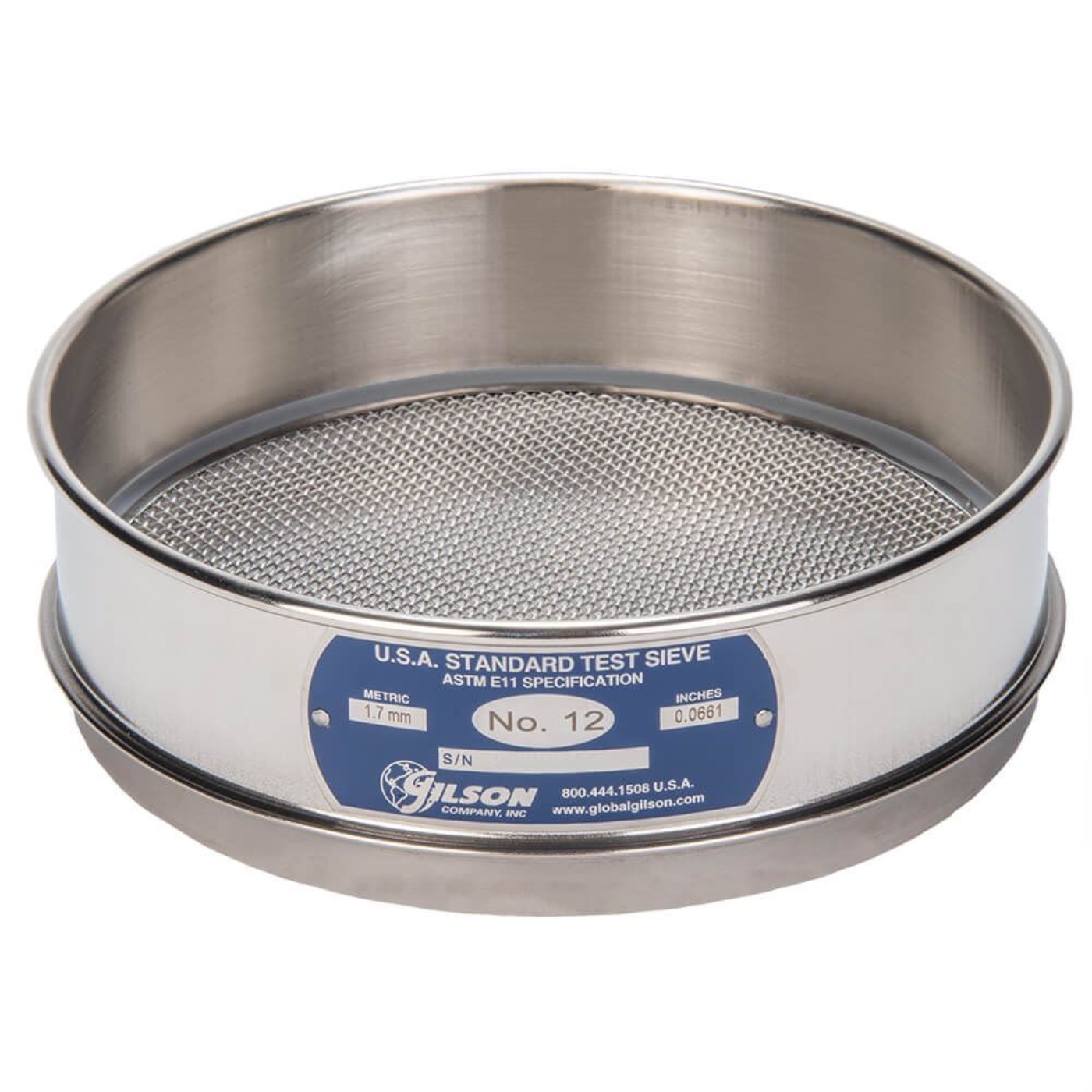 Picture of 8in Sieve, All Stainless, Full-Height, No.12