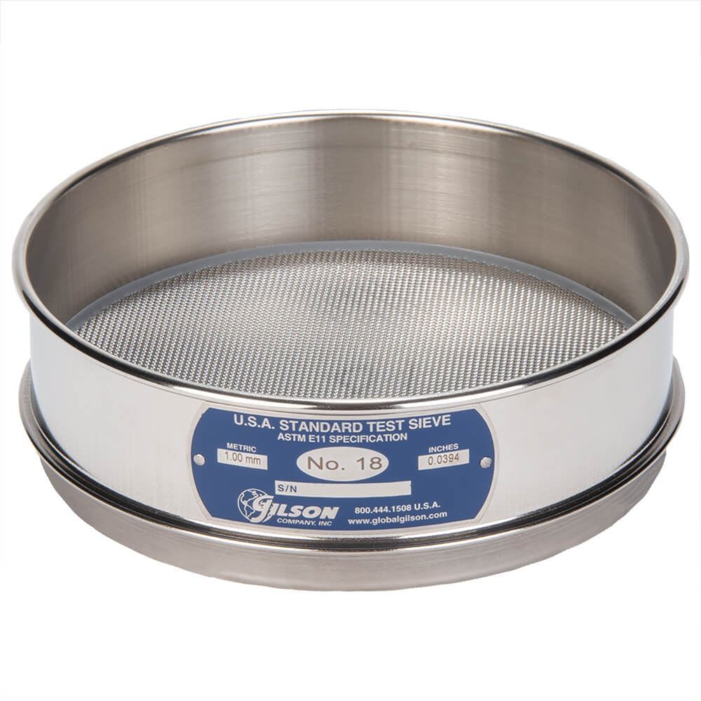 Picture of 8in Sieve, All Stainless, Full-Height, No.18