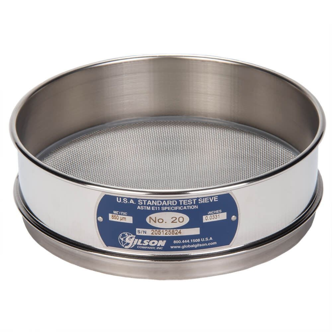 Picture of 8in Sieve, All Stainless, Full-Height, No.20