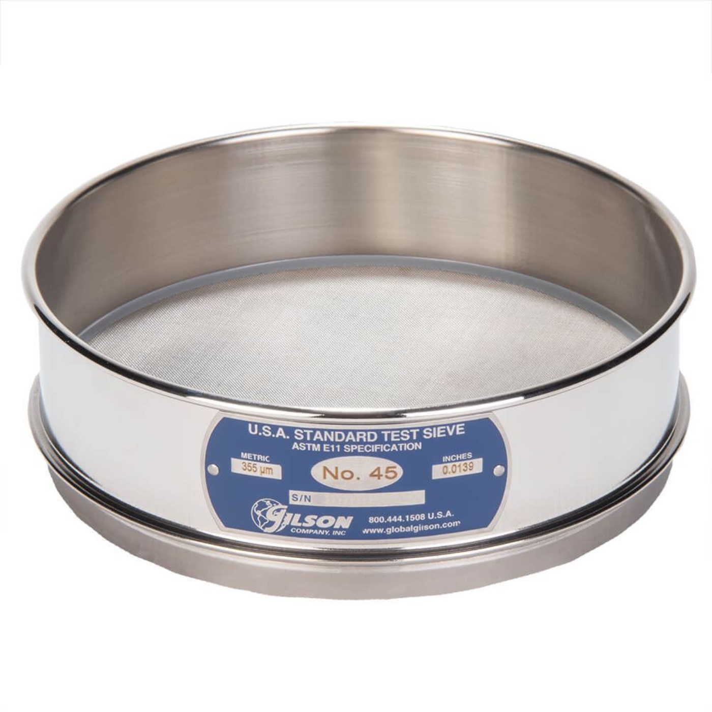 Picture of 8in Sieve, All Stainless, Full-Height, No.45