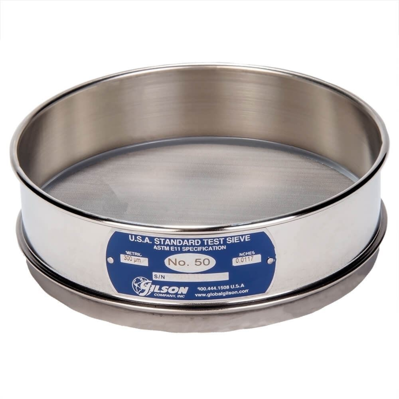 Picture of No.50 Mesh Sieve, All Stainless, Full-Height, 8in diameter