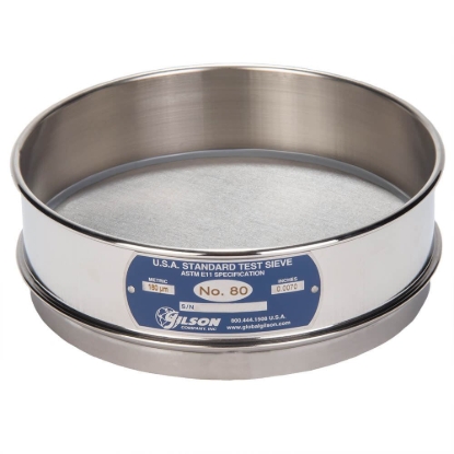 Picture of 8in Sieve, All Stainless, Full-Height, No.80 with Backing Cloth