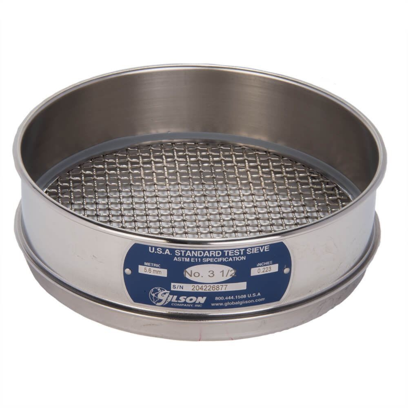 Picture of 8in Sieve, All Stainless, Full-Height, 3-1/2in