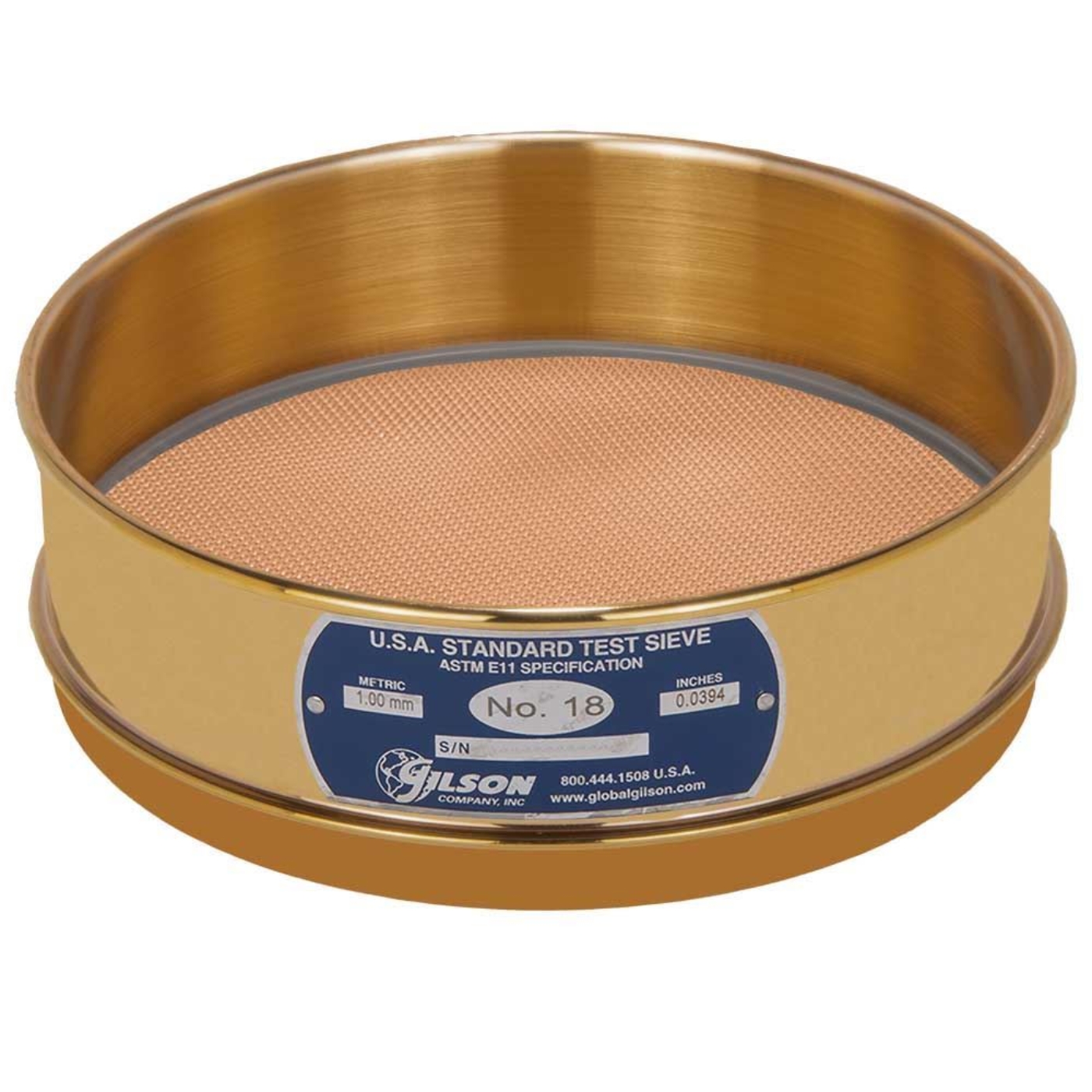 Picture of 8in Sieve, All Brass, Full-Height, No.18