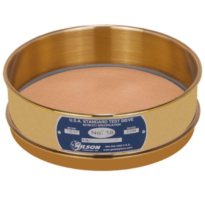 Picture of 8in Sieve, All Brass, Full-Height, No.18
