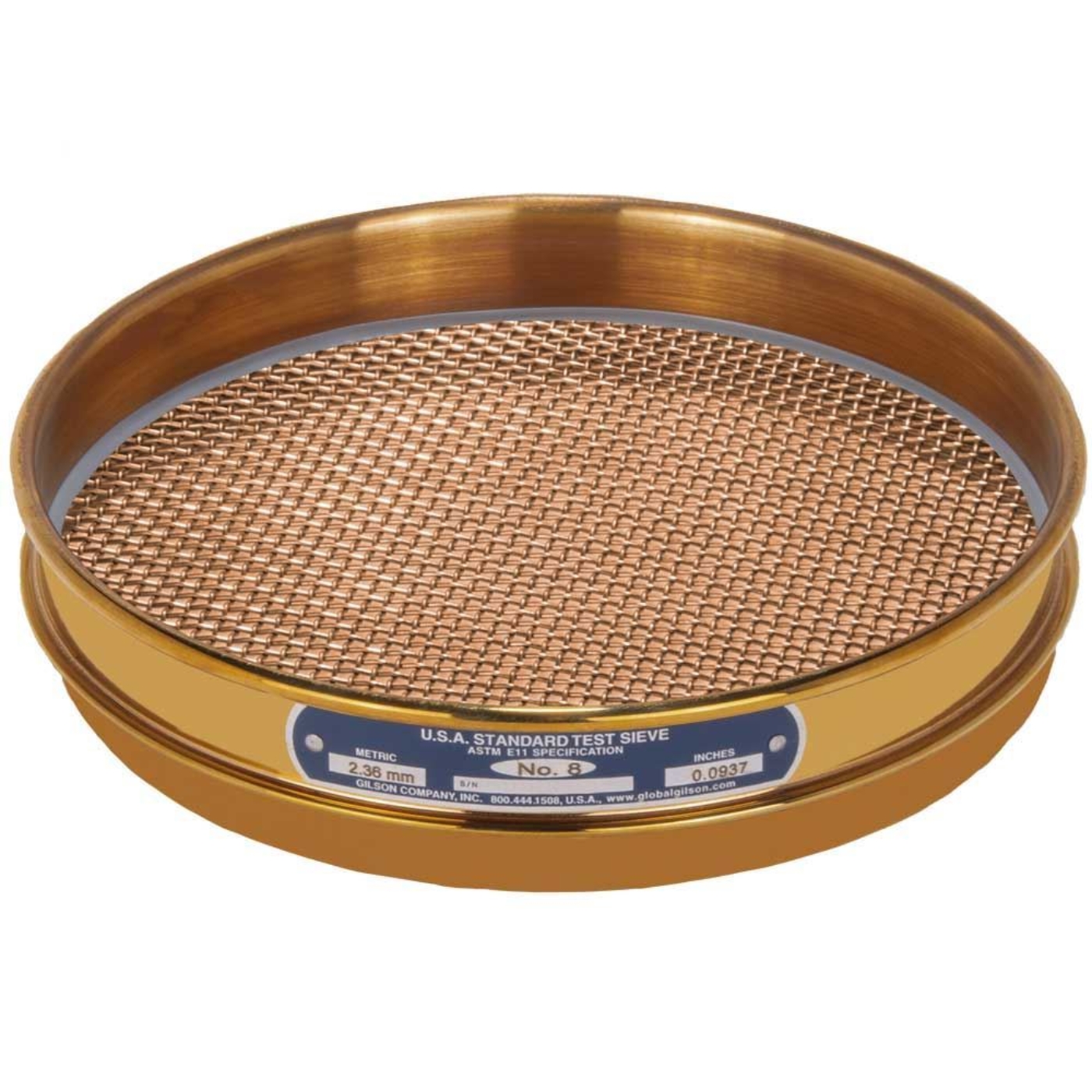 Picture of 8in Sieve, All Brass, Half-Height, No.8