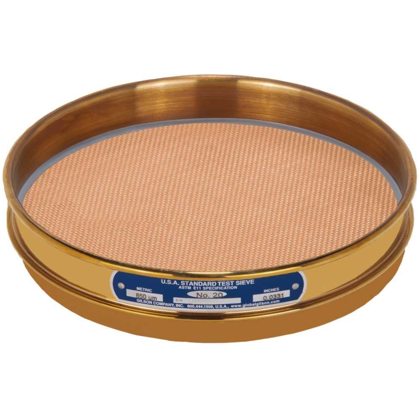 Picture of 8in Sieve, All Brass, Half-Height, No.20