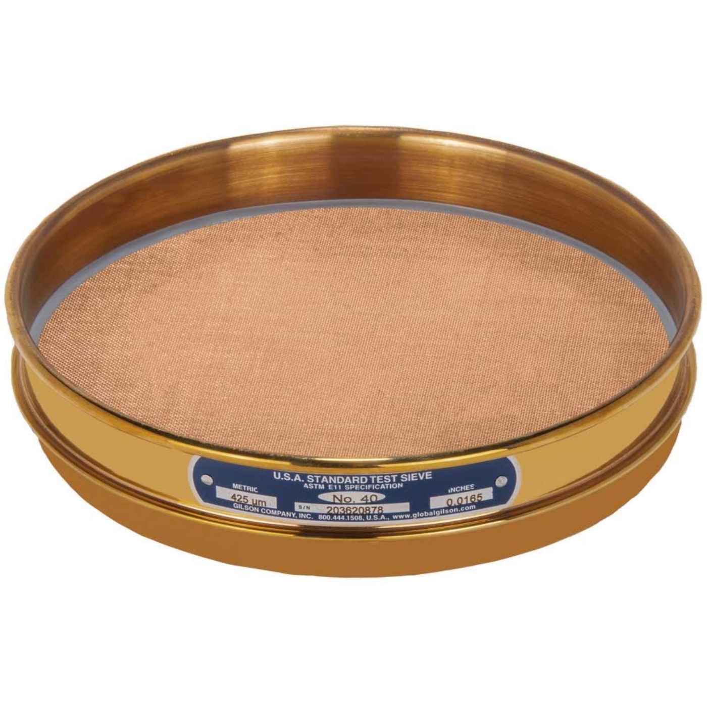 Picture of 8in Sieve, All Brass, Half-Height, No.40
