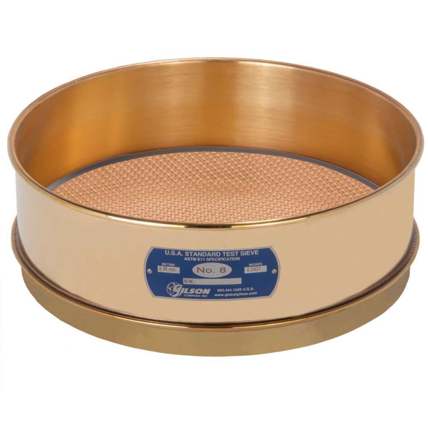 Picture of 12in Sieve, All Brass, Full-Height, No.8