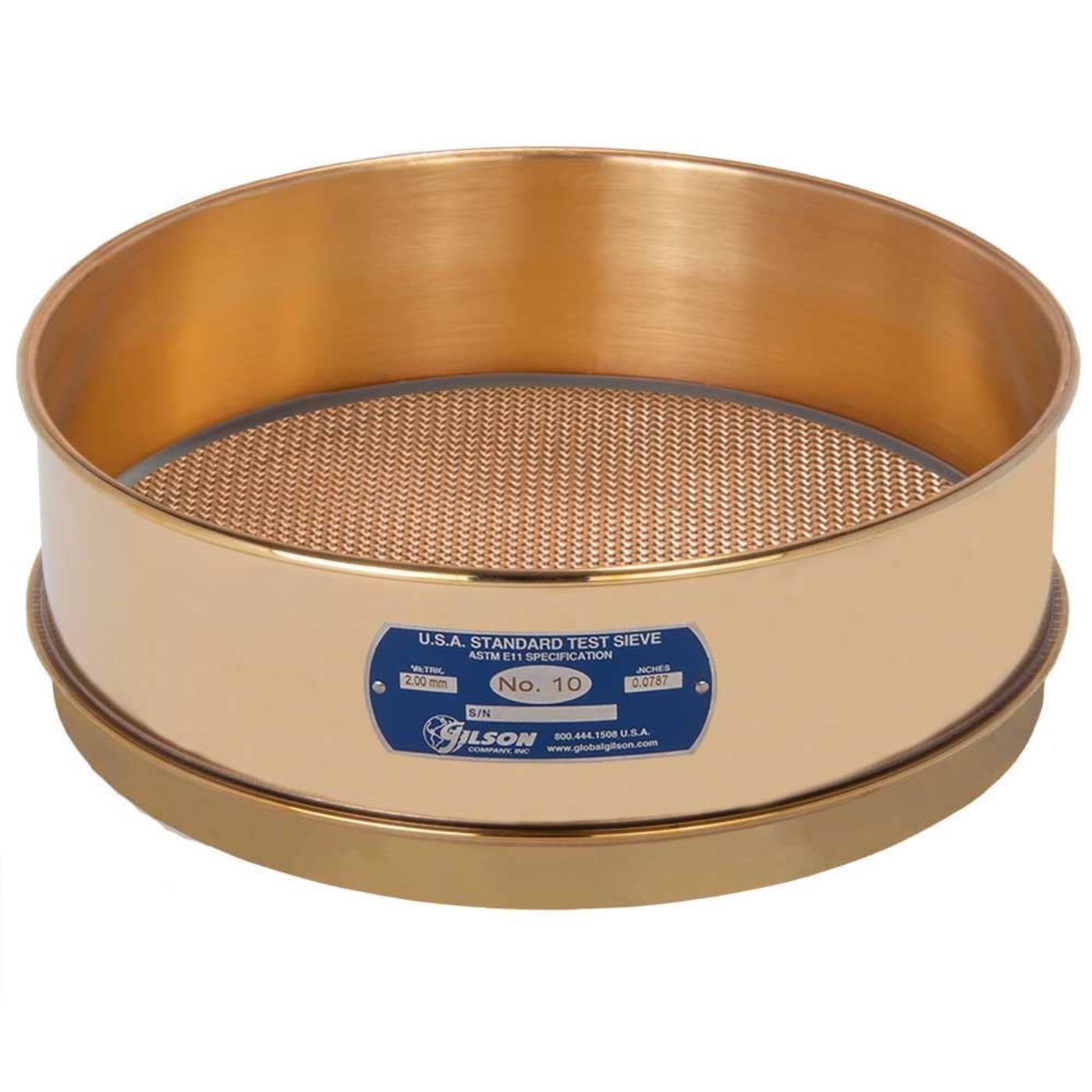 Picture of 12in Sieve, All Brass, Full-Height, No.10