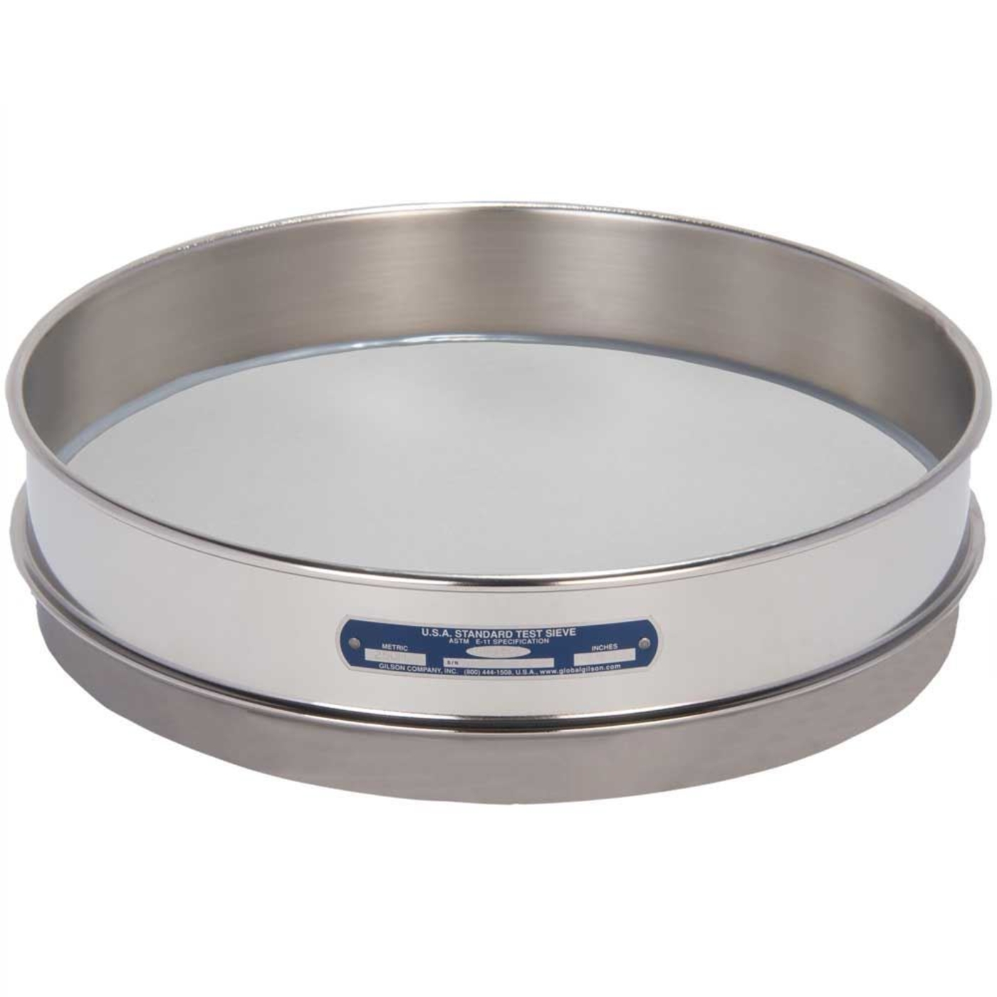 Picture of 12in Sieve, All Stainless, Intermediate-Height, No.500 with Backing Cloth