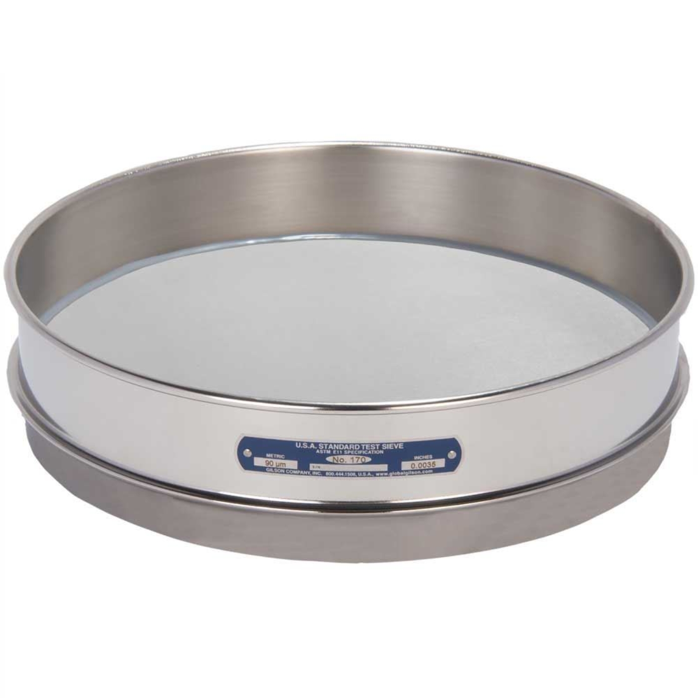 Picture of 12in Sieve, All Stainless, Intermediate-Height, No.170 with Backing Cloth