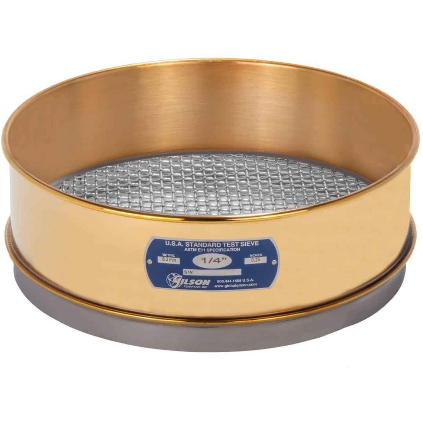Picture of 12in Sieve, Brass/Stainless, Full-Height, 1/4in