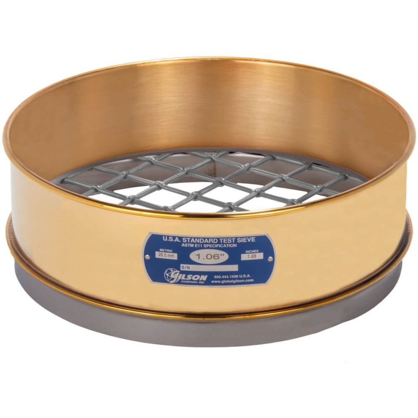 Picture of 12in Sieve, Brass/Stainless, Full-Height, 1.06in