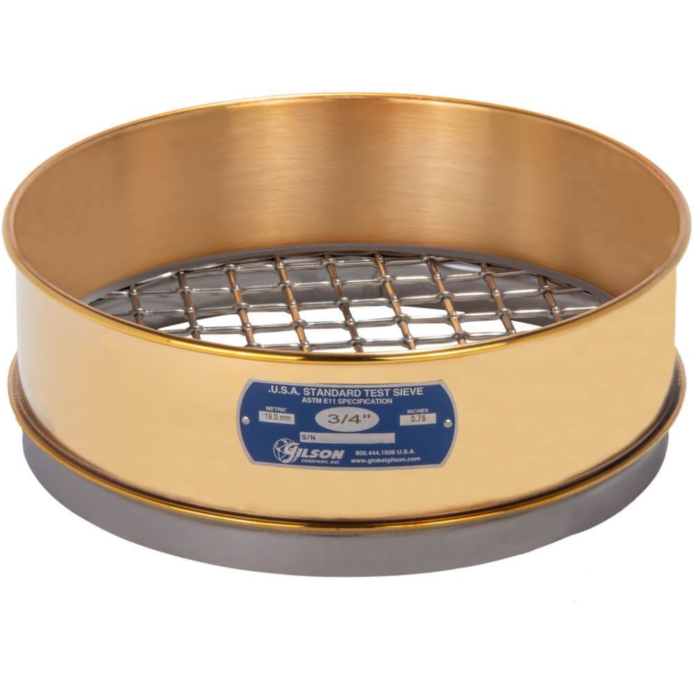 Picture of 12in Sieve, Brass/Stainless, Full-Height, 3/4in