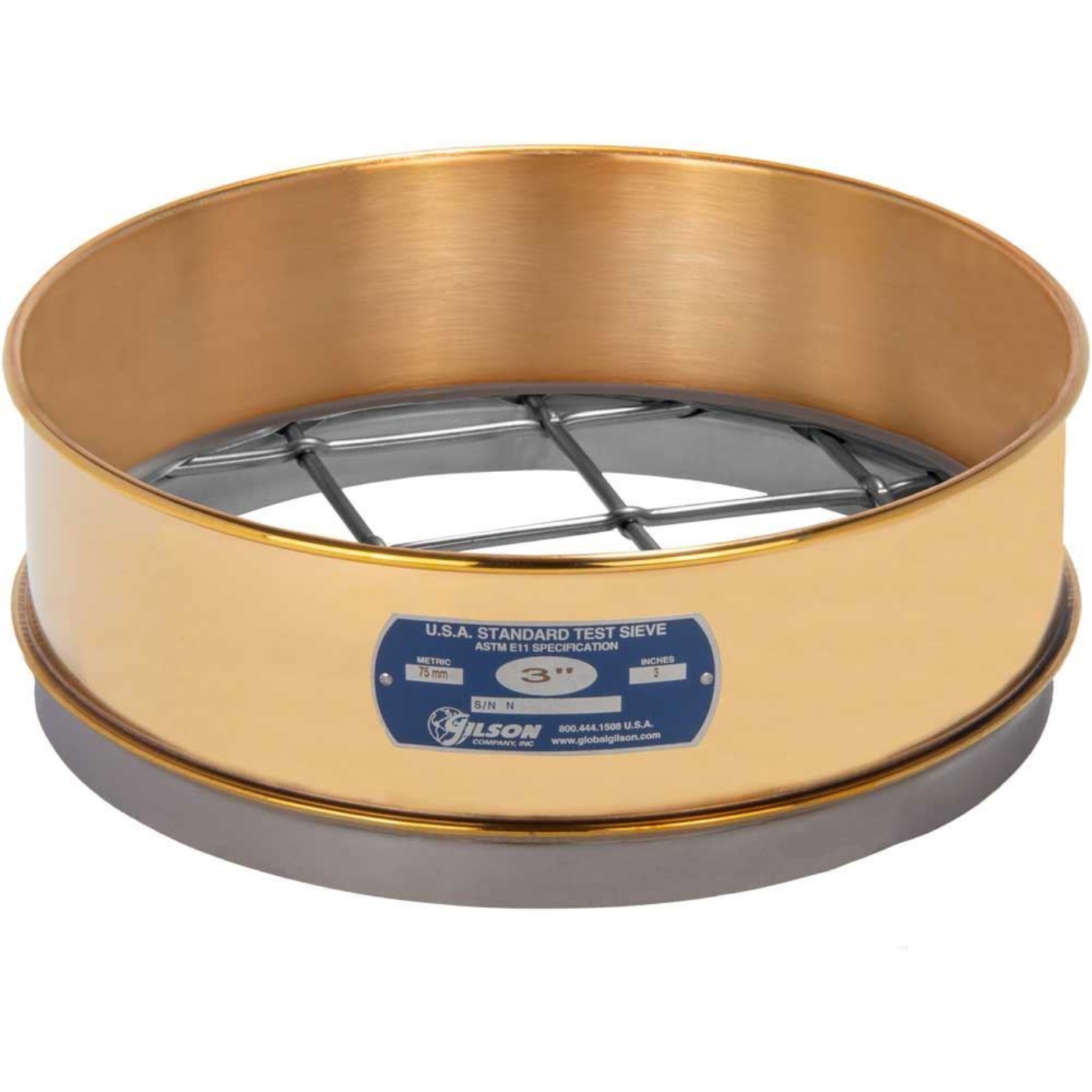 Picture of 12in Sieve, Brass/Stainless, Full-Height, 3in