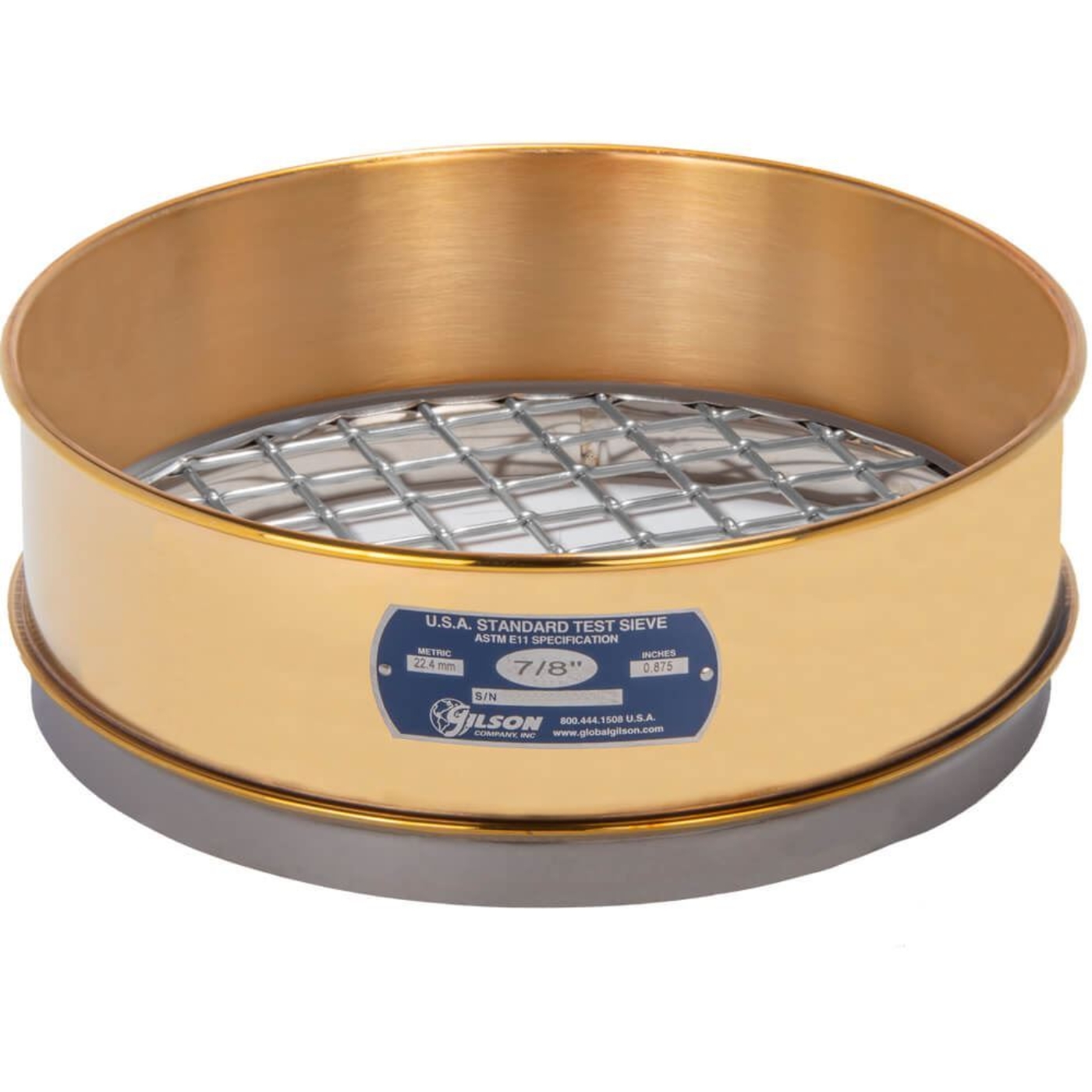 Picture of 12in Sieve, Brass/Stainless, Full-Height, 7/8in
