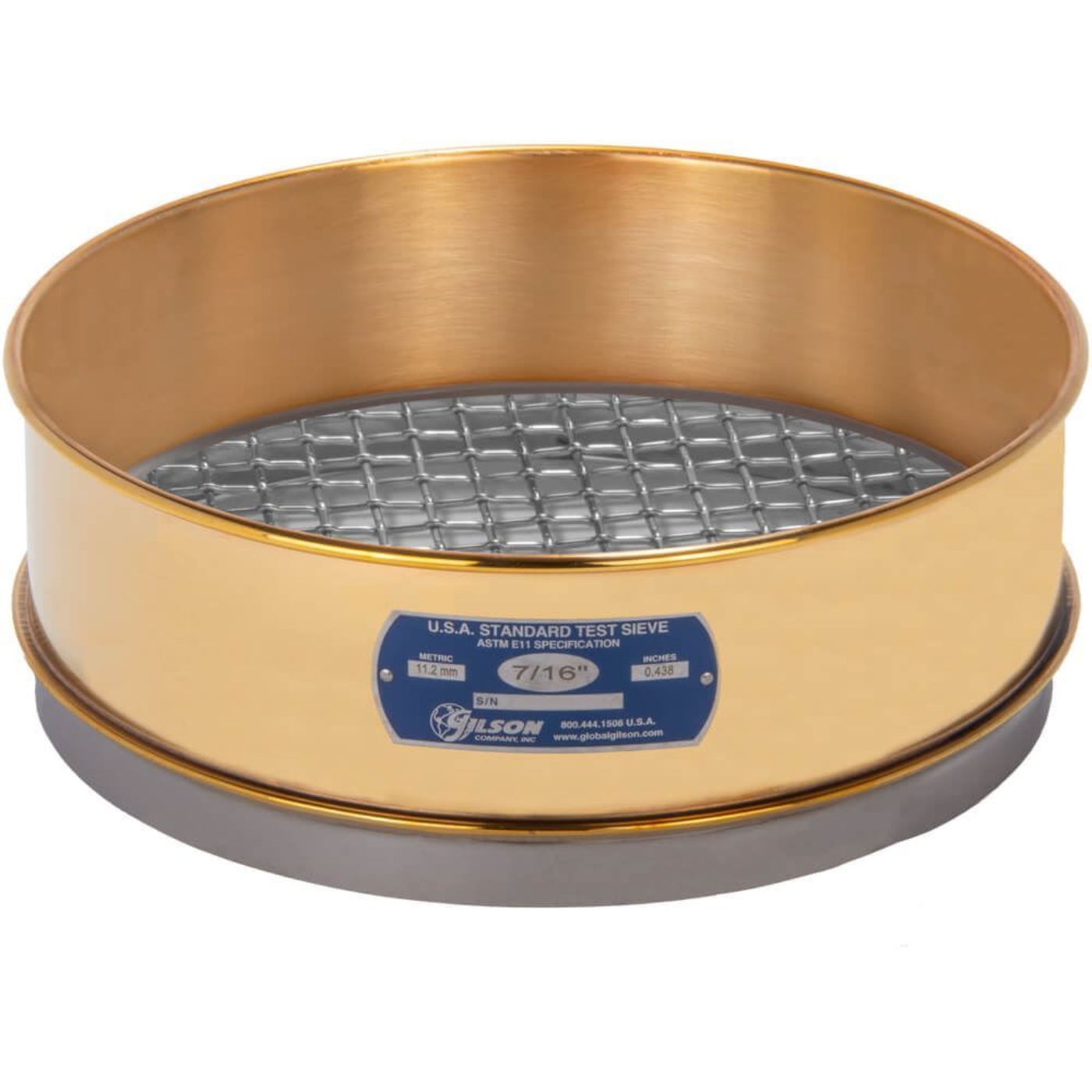 Picture of 12in Sieve, Brass/Stainless, Full-Height, 7/16in