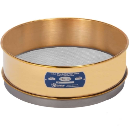 12" Sieve, Brass/Stainless, Full-Height, No. 30