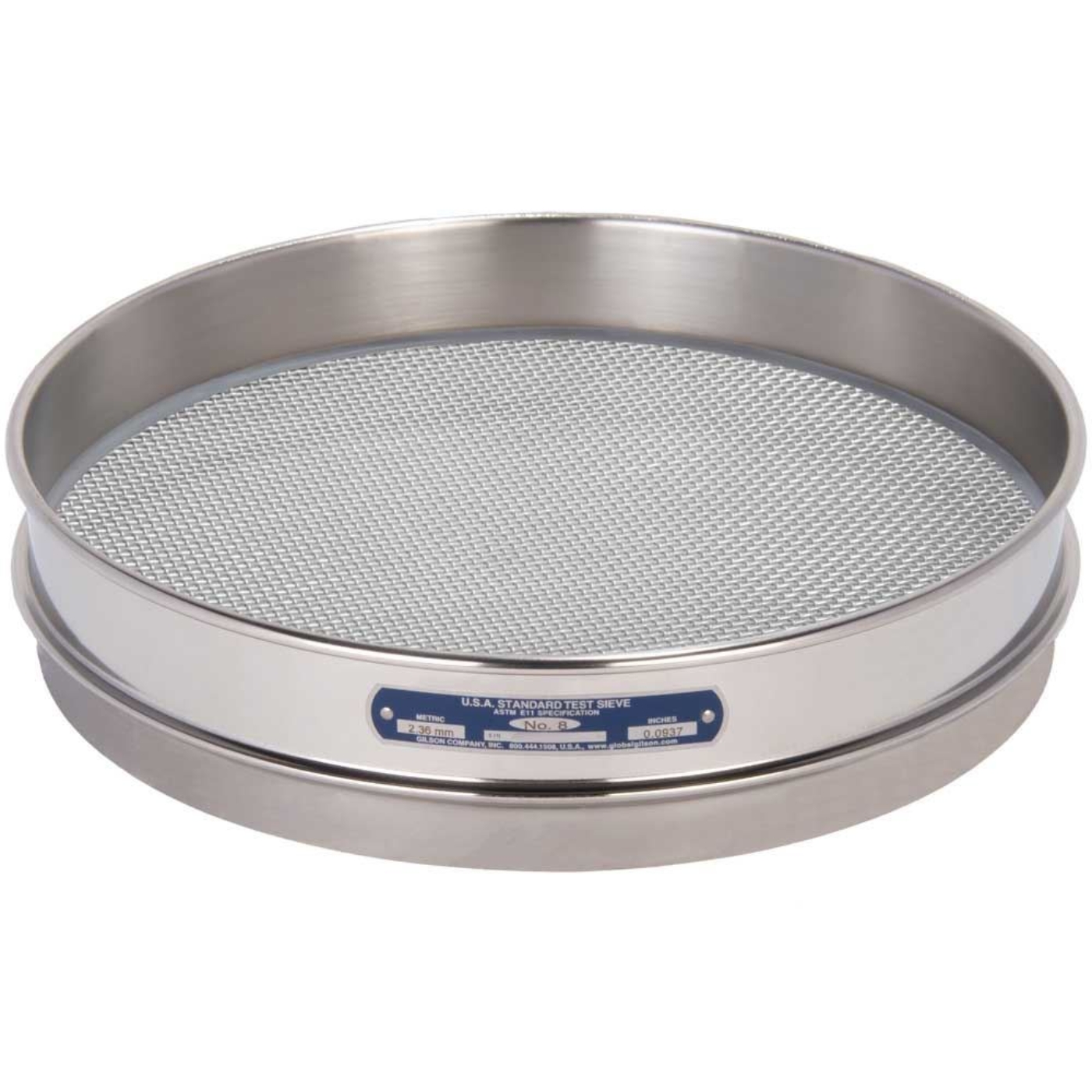 Picture of 12in Sieve, All Stainless, Half-Height, No.8