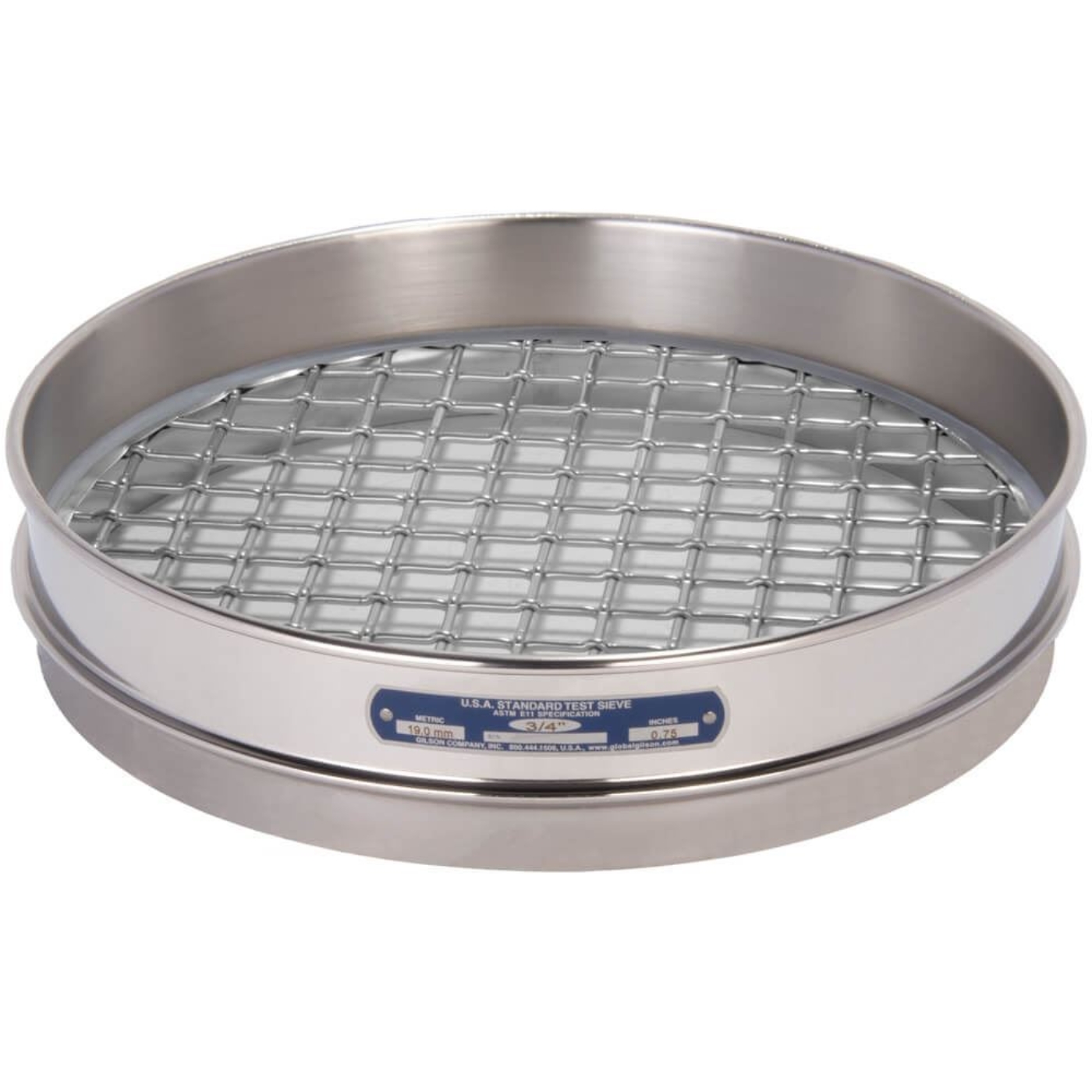 Picture of 12in Sieve, All Stainless, Half-Height, 3/4in