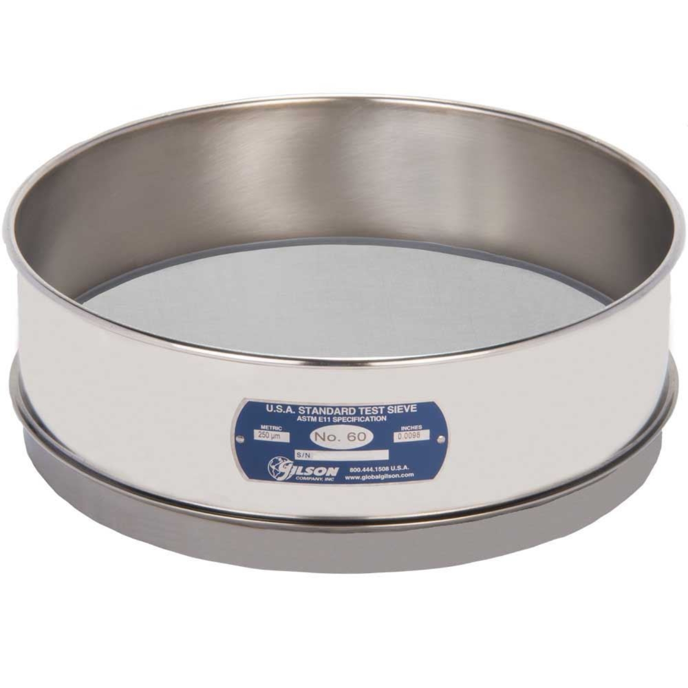 Picture of 12in Sieve, All Stainless, Full-Height, No.60