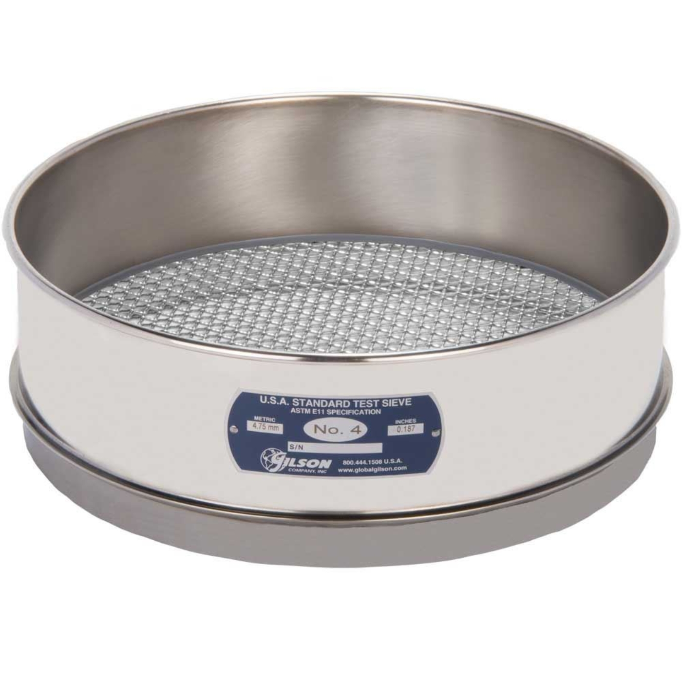 Picture of 12in Sieve, All Stainless, Full-Height, No.4