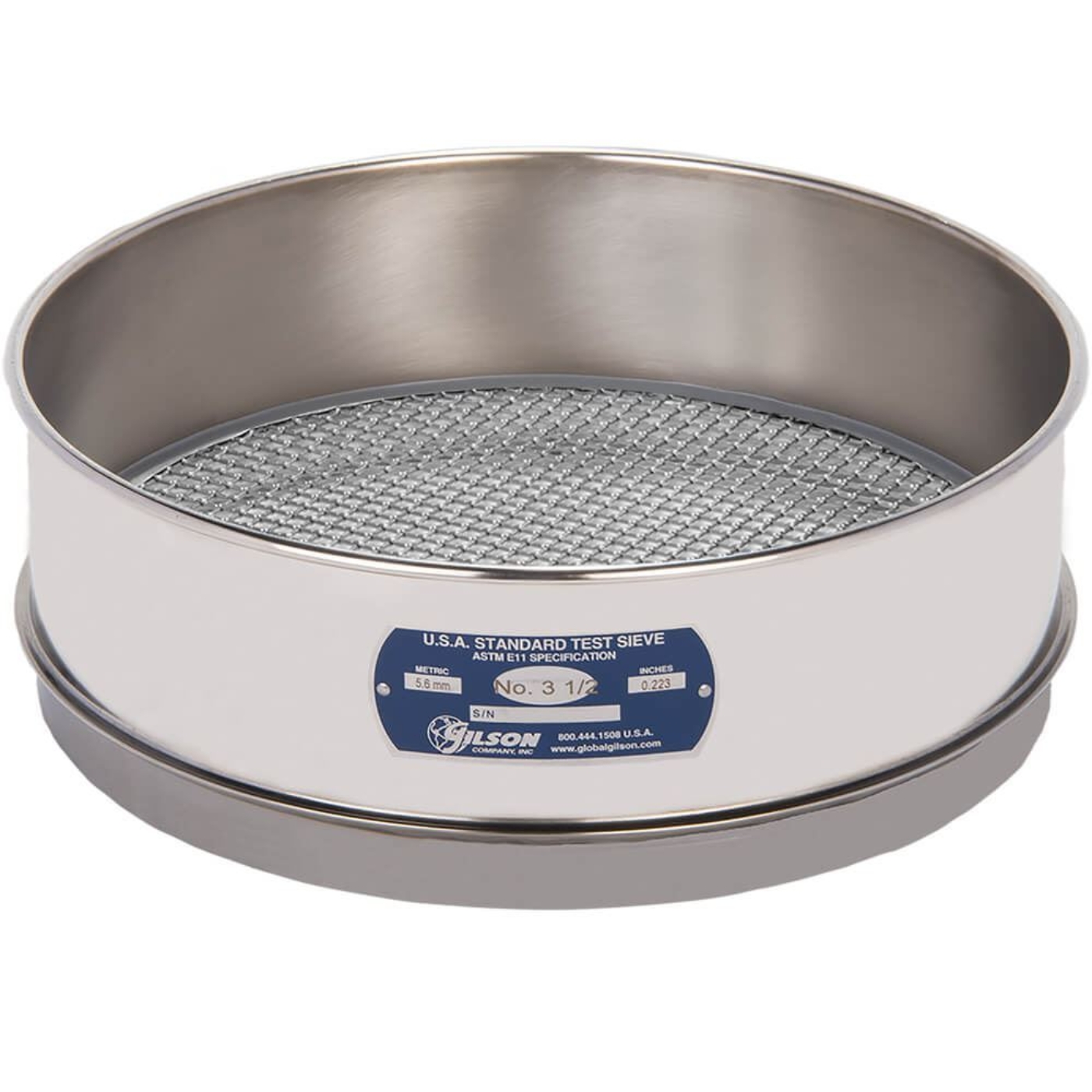 Picture of 12in Sieve, All Stainless, Full-Height, No.3-1/2