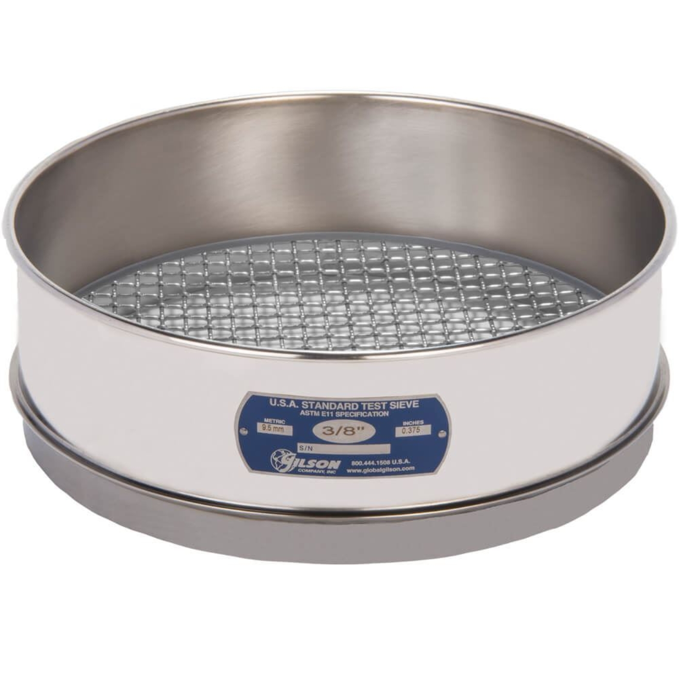 Picture of 12in Sieve, All Stainless, Full-Height, 3/8in