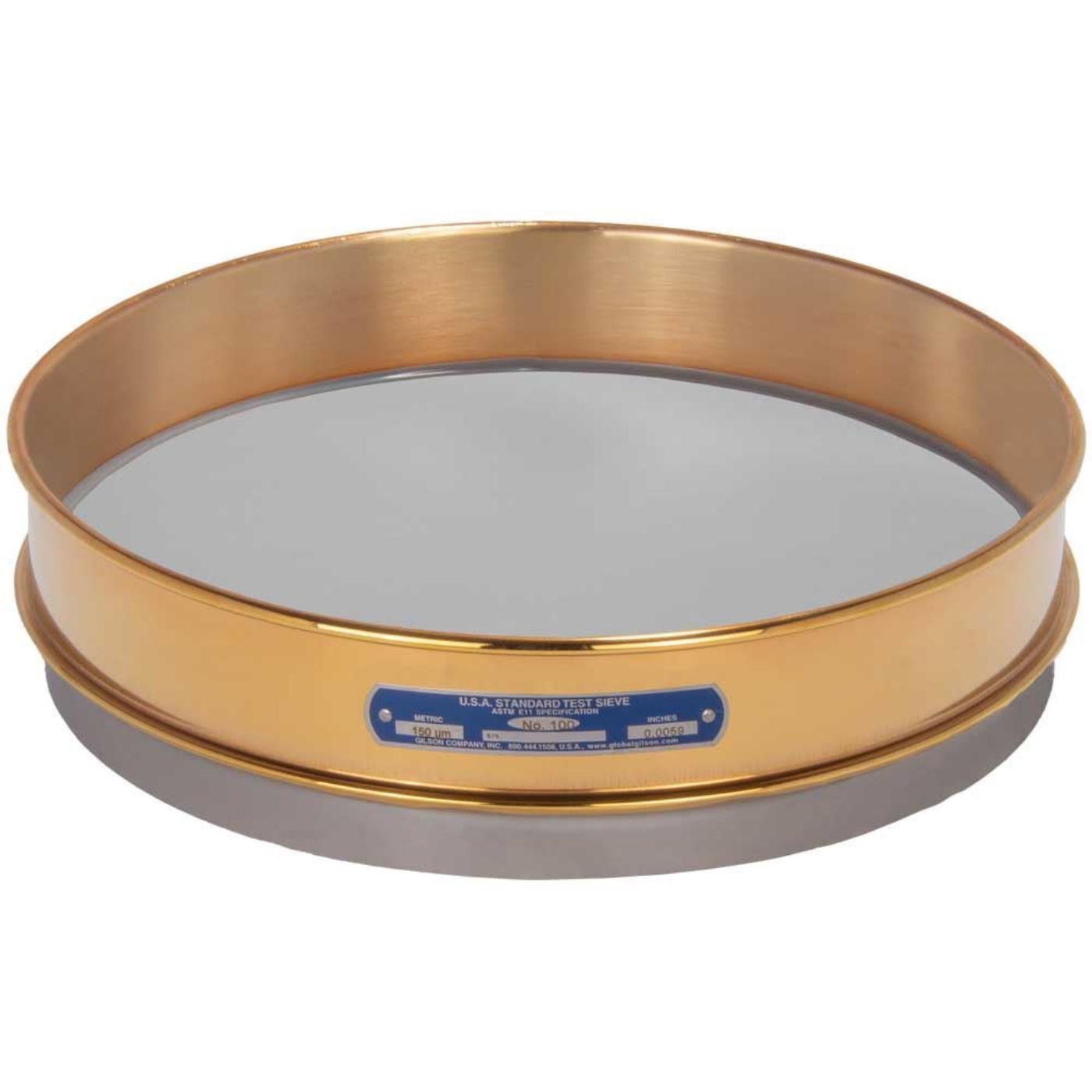 Picture of 12in Sieve, Brass/Stainless, Intermediate-Height, No.100 with Backing Cloth