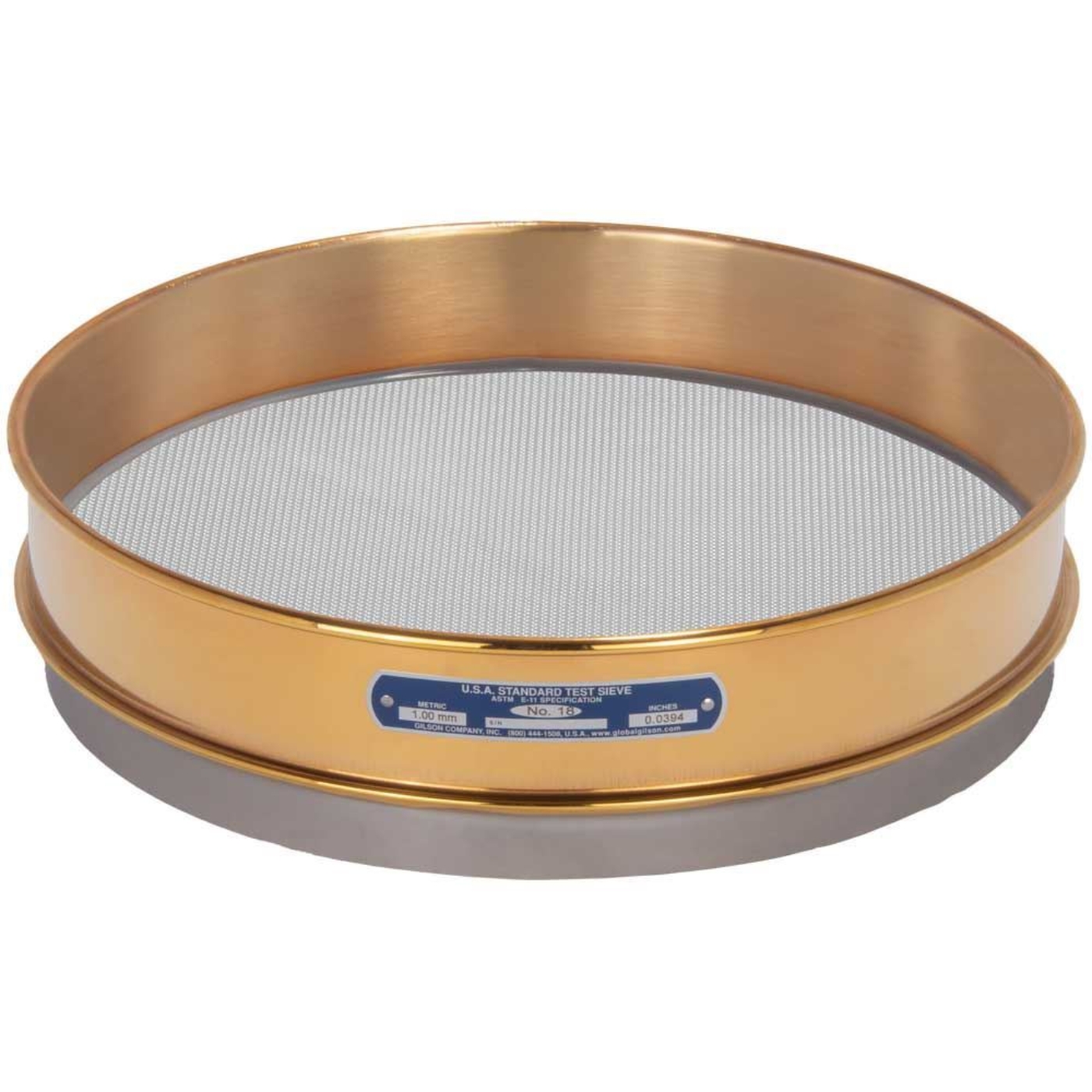 Picture of 12in Sieve, Brass/Stainless, Intermediate-Height, No.18
