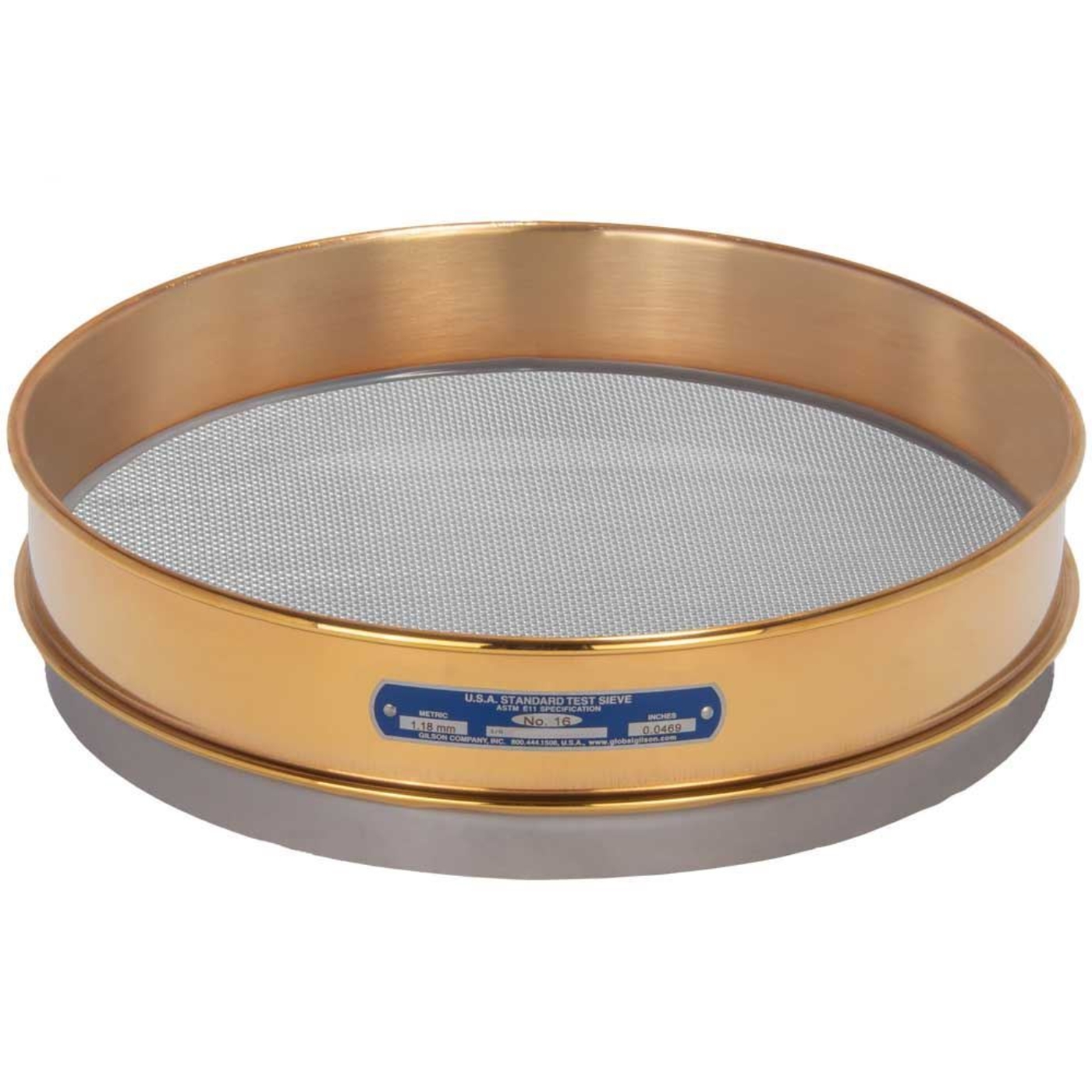 Picture of 12in Sieve, Brass/Stainless, Intermediate-Height, No.16