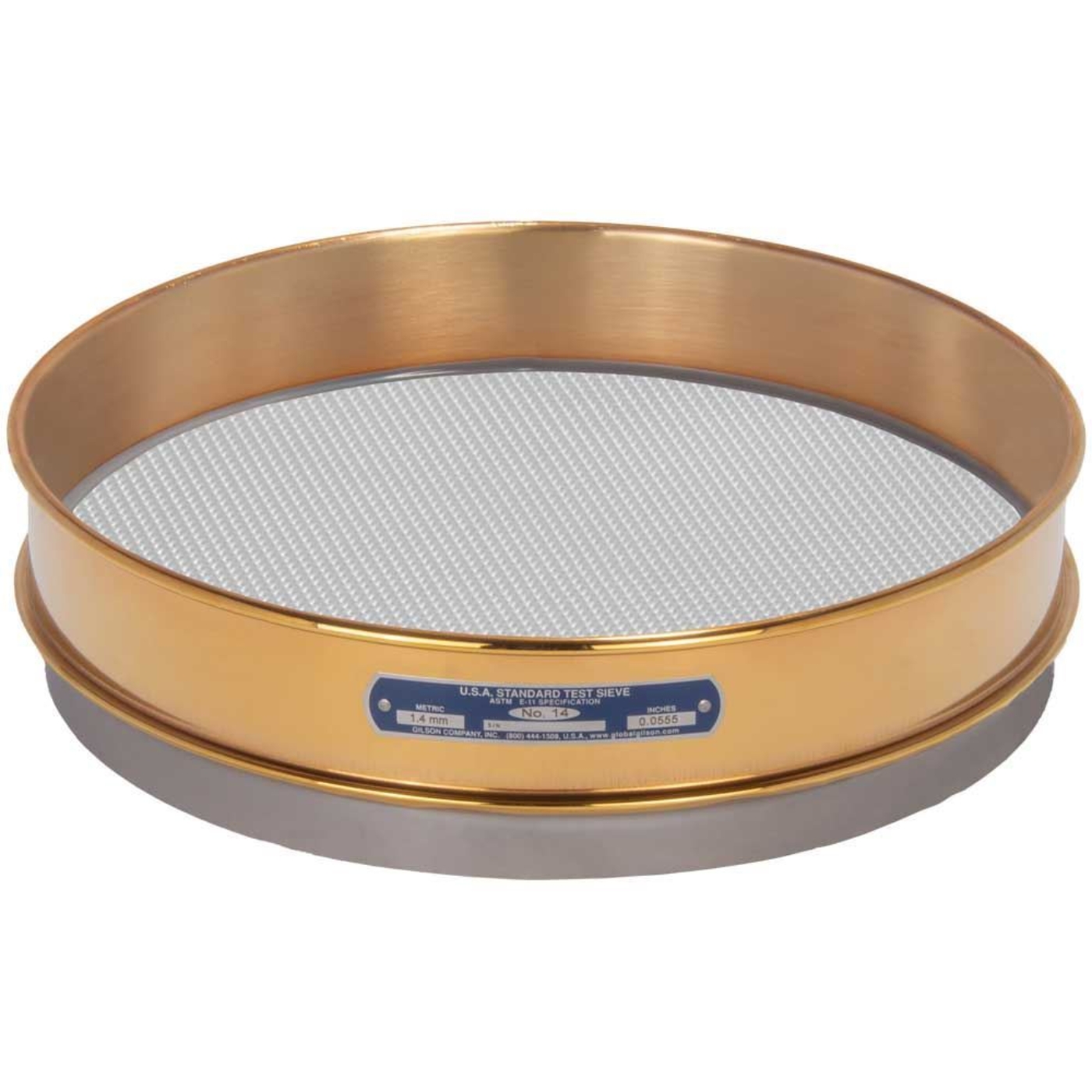 Picture of 12in Sieve, Brass/Stainless, Intermediate-Height, No.14
