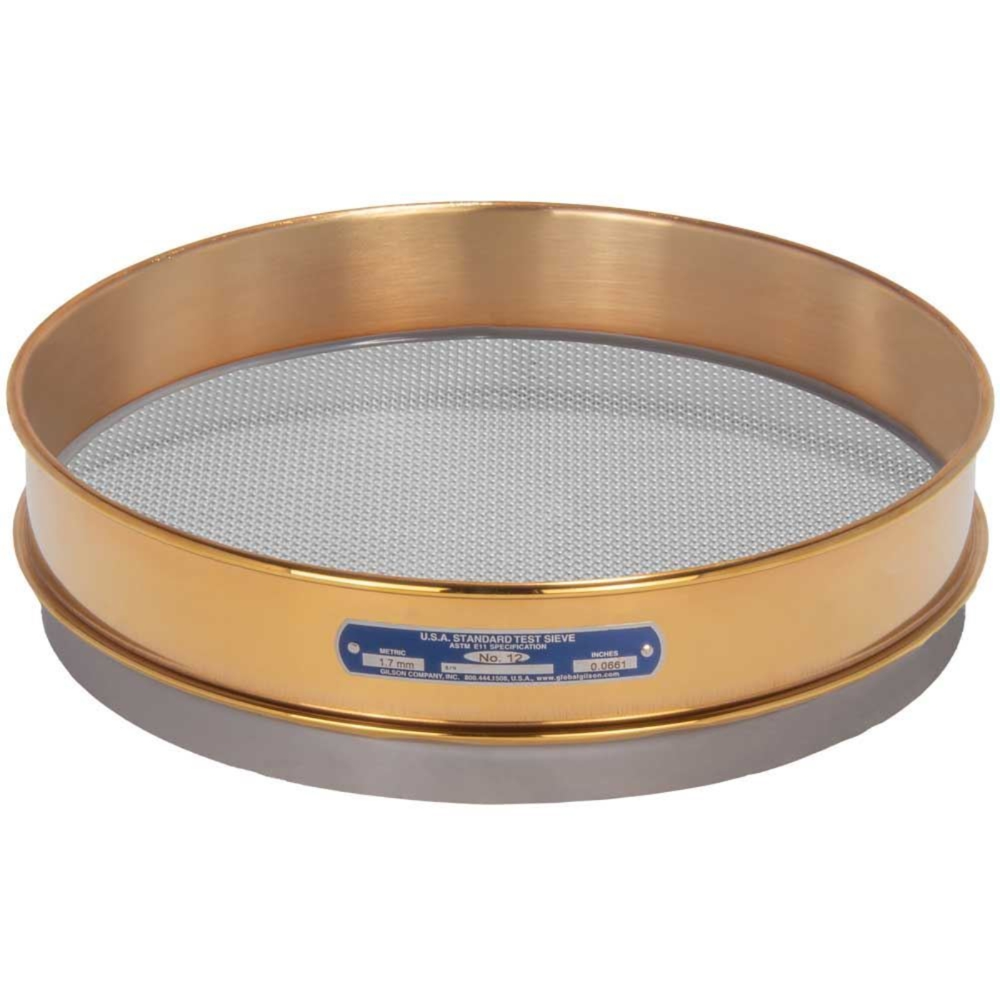 Picture of 12in Sieve, Brass/Stainless, Intermediate-Height, No.12
