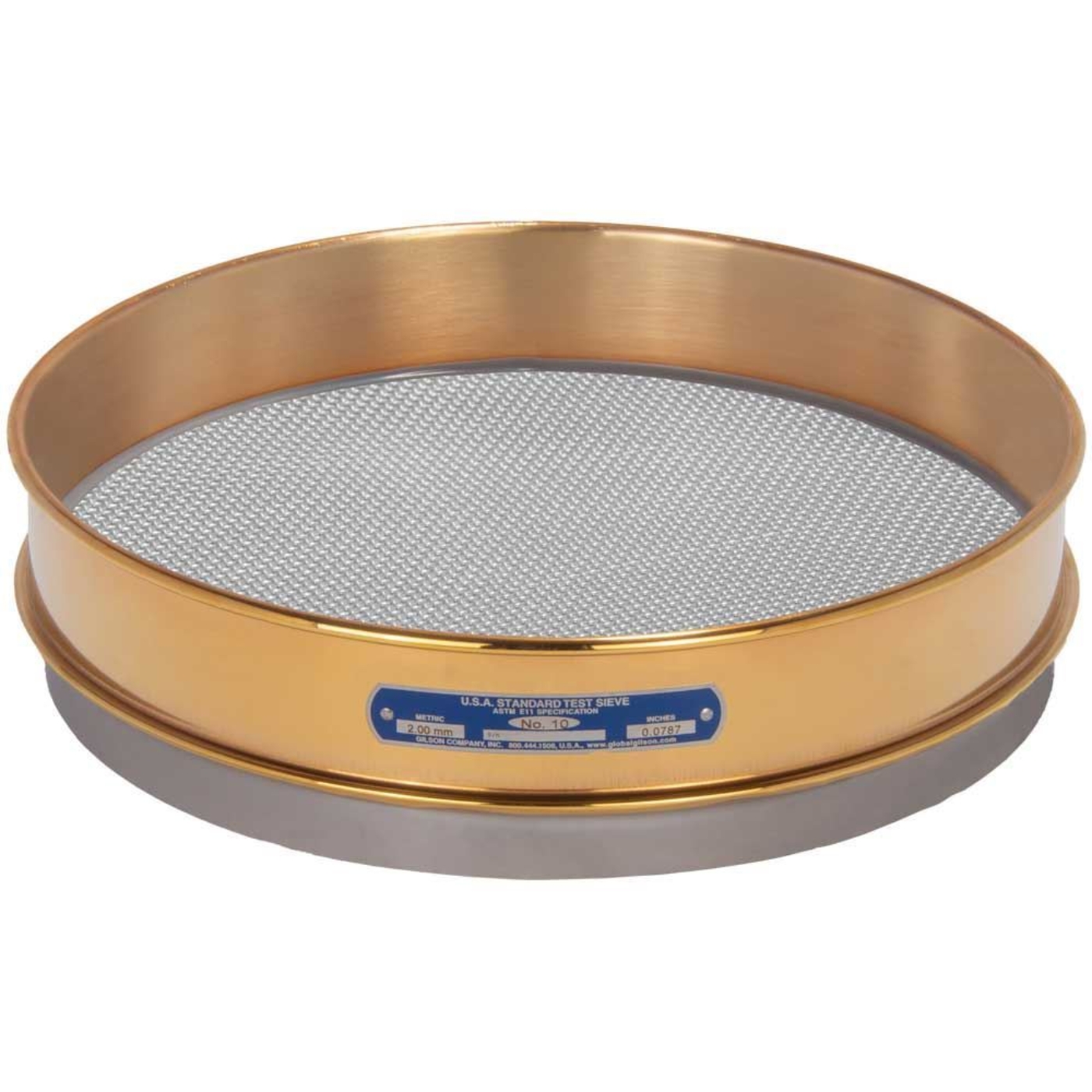 Picture of 12in Sieve, Brass/Stainless, Intermediate-Height, No.10