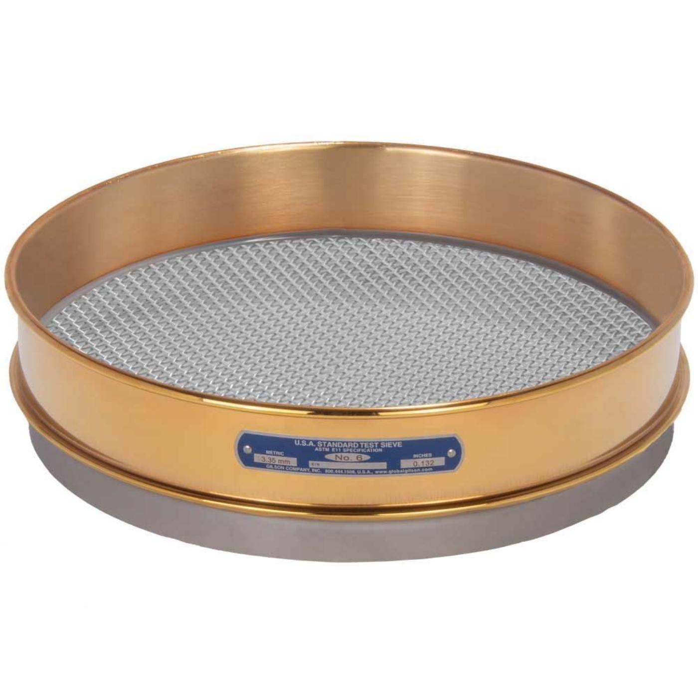Picture of 12in Sieve, Brass/Stainless, Intermediate-Height, No.6