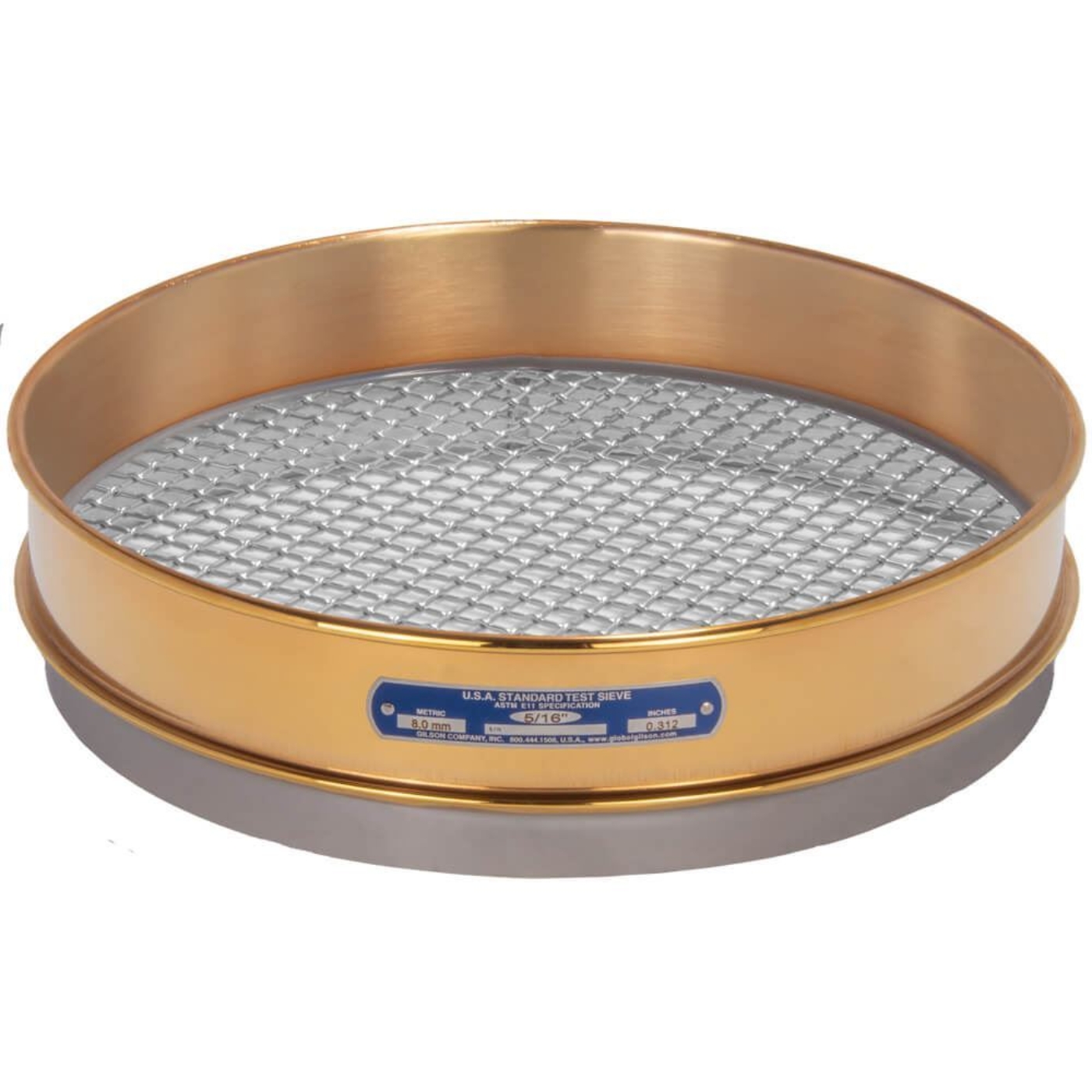 Picture of 12in Sieve, Brass/Stainless, Intermediate-Height, 5/16in