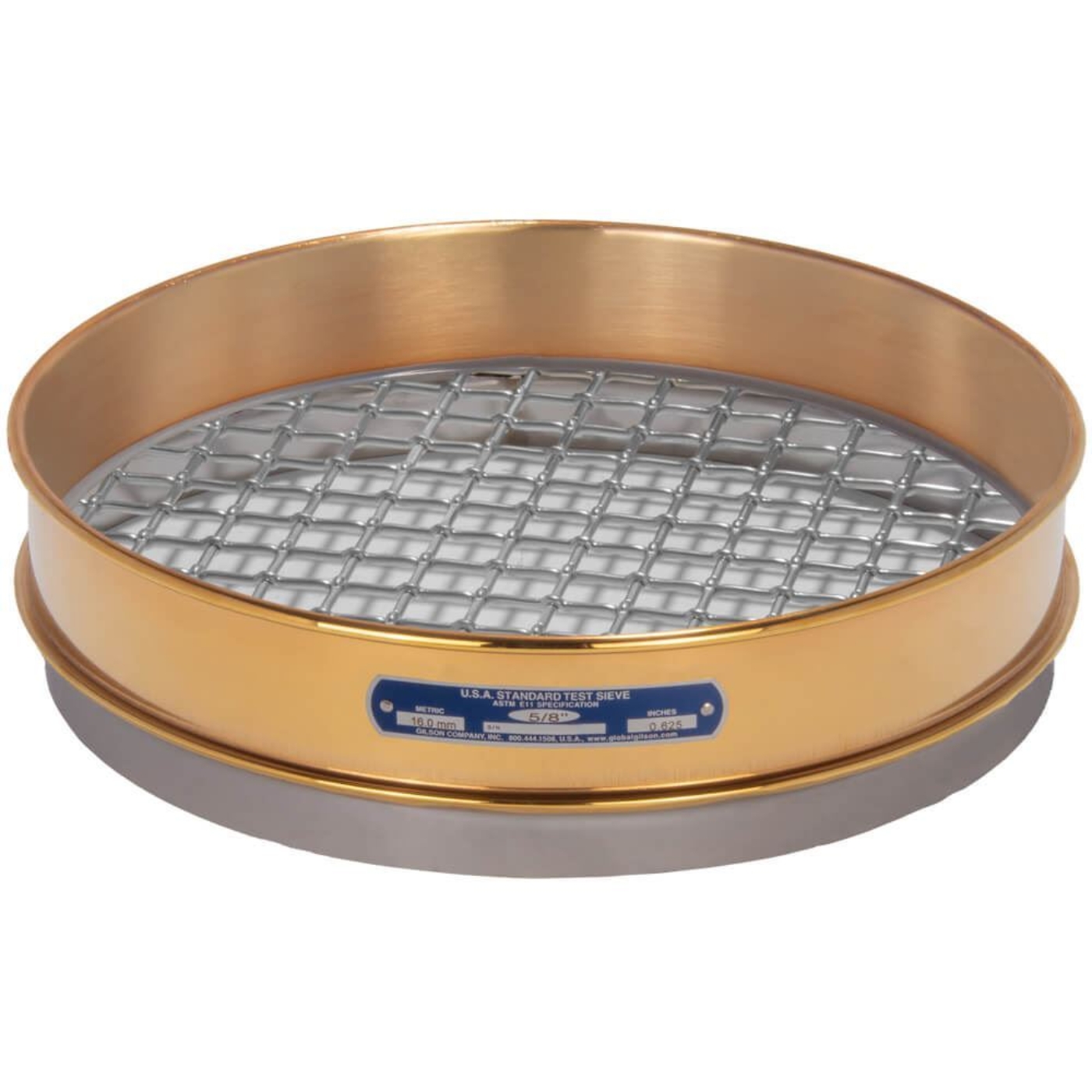 Picture of 12in Sieve, Brass/Stainless, Intermediate-Height, 5/8in