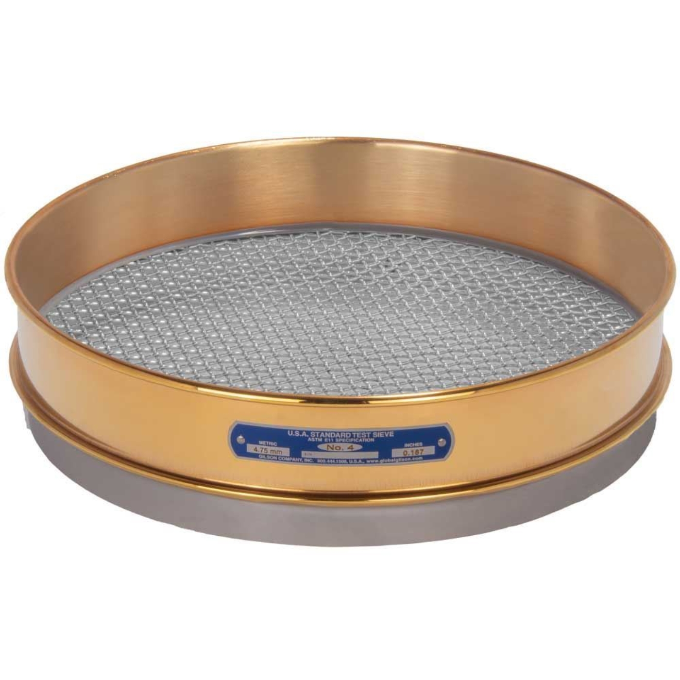 Picture of 12in Sieve, Brass/Stainless, Intermediate-Height, No.4