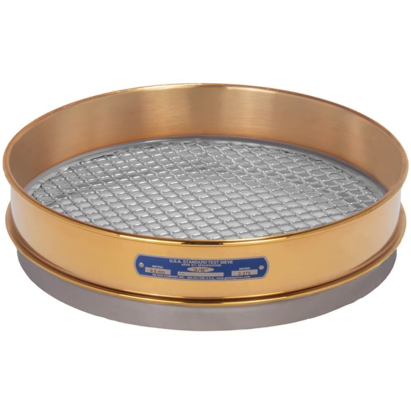 Picture of 12in Sieve, Brass/Stainless, Intermediate-Height, 3/8in