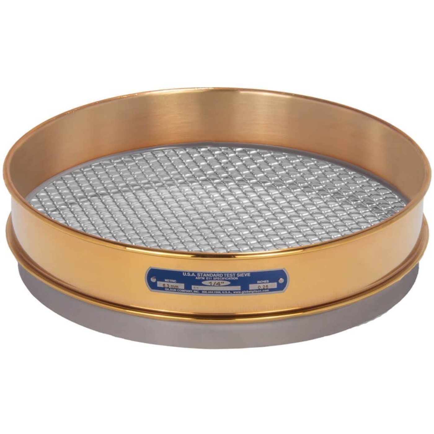 Picture of 12in Sieve, Brass/Stainless, Intermediate-Height, 1/4in