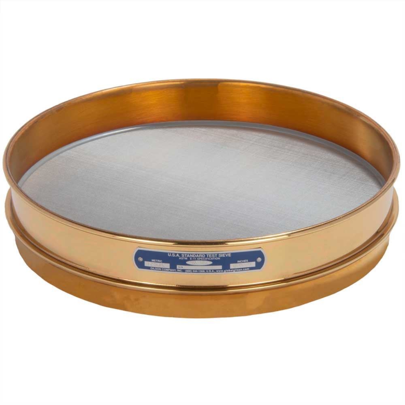 Picture of 12in Sieve, Brass/Stainless, Half-Height, No.120 with Backing Cloth