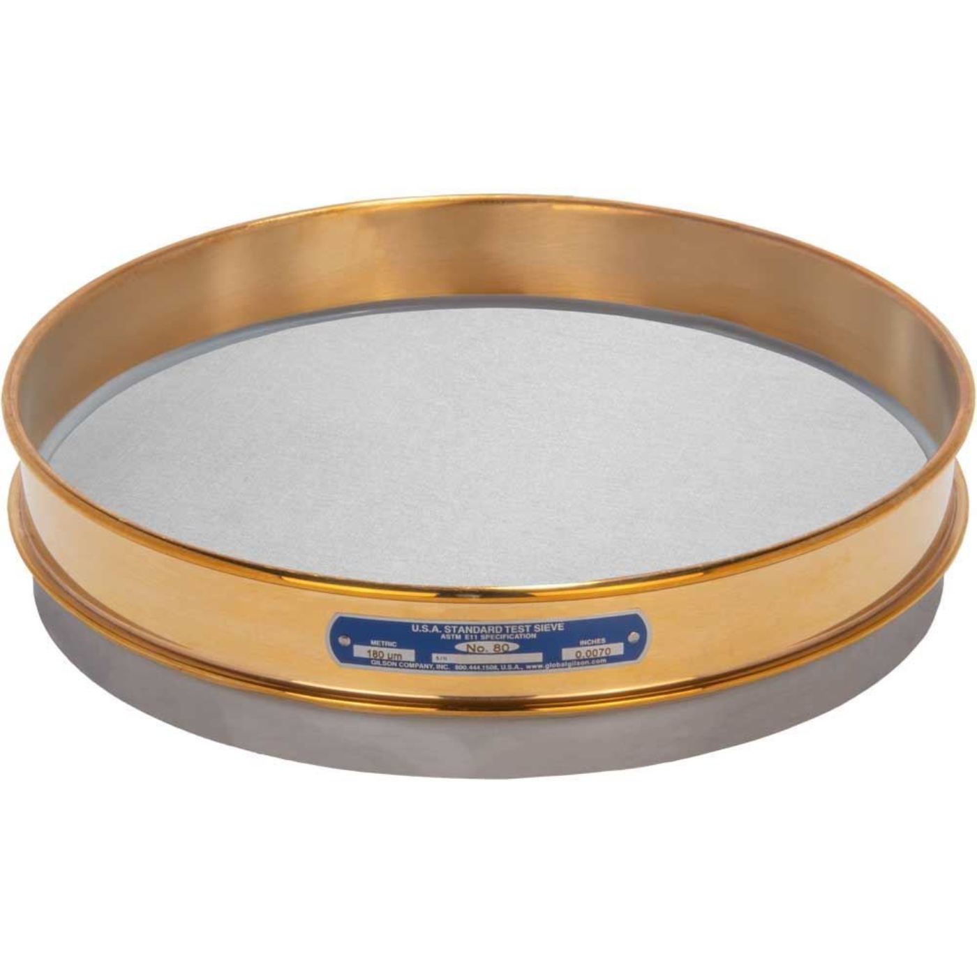 Picture of 12in Sieve, Brass/Stainless, Half-Height, No.80