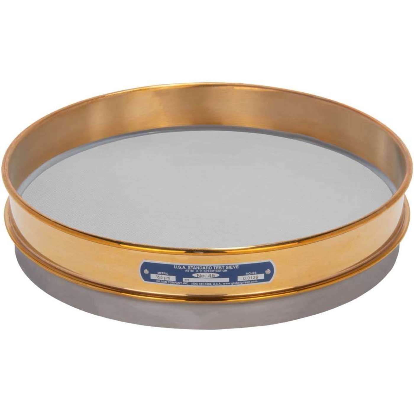 Picture of 12in Sieve, Brass/Stainless, Half-Height, No.45