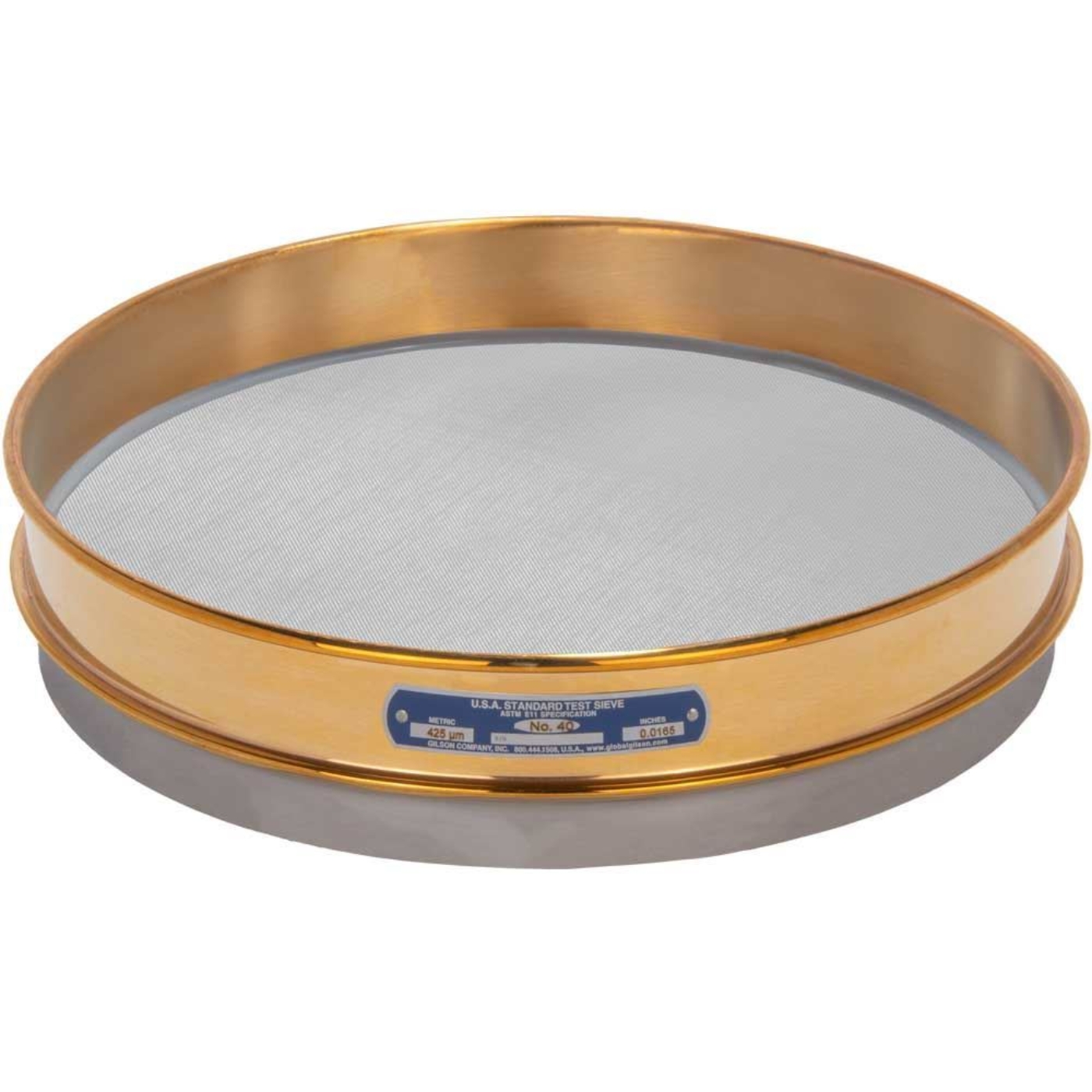 Picture of 12in Sieve, Brass/Stainless, Half-Height, No.40