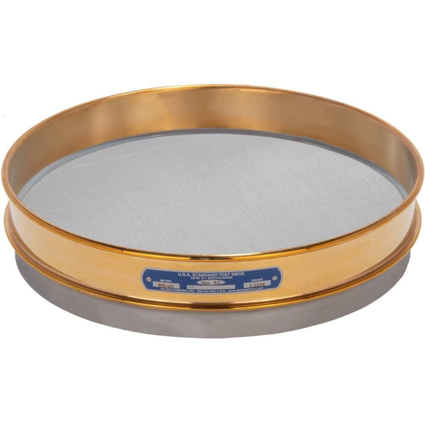 Picture of 12in Sieve, Brass/Stainless, Half-Height, No.30