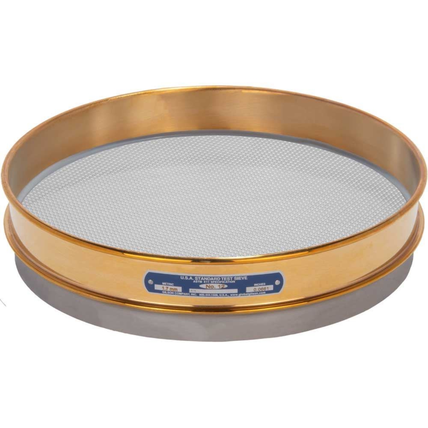 Picture of 12in Sieve, Brass/Stainless, Half-Height, No.12