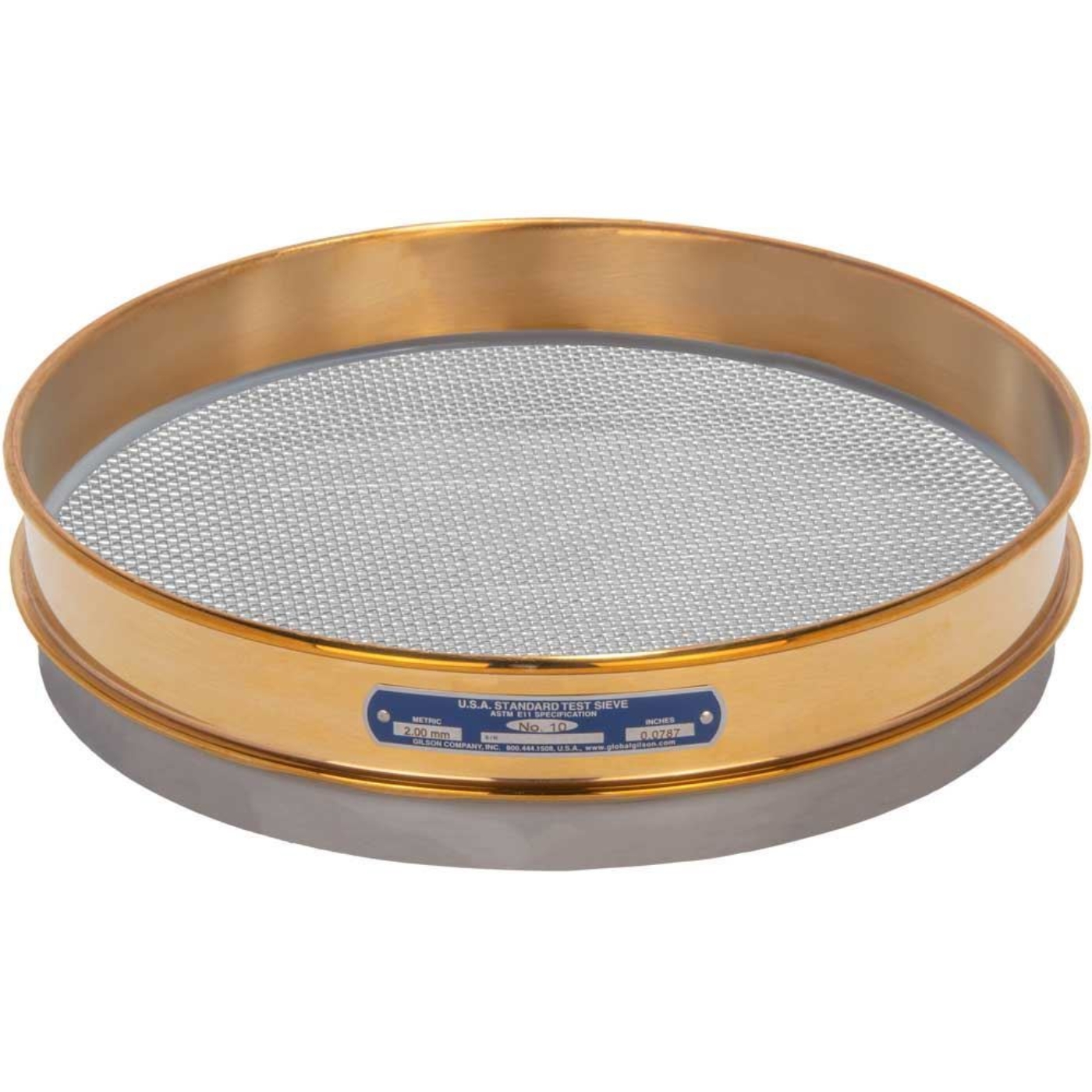 Picture of 12in Sieve, Brass/Stainless, Half-Height, No.10